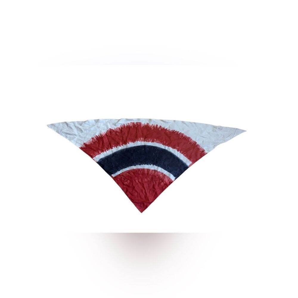 Hand Painted Red White & Blue Bandana Scarf Wrap Patriotic Purse Accessory